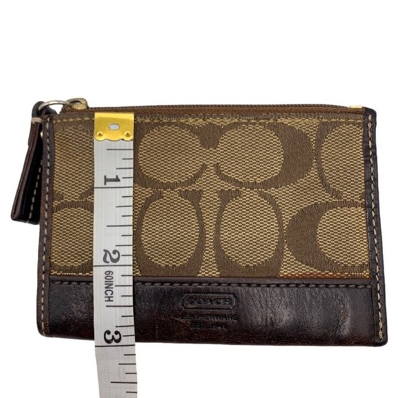 COACH Brown Signature Canvas Cardholder / Coin Purse - Picture 6 of 7